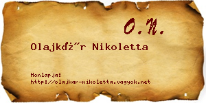 Olajkár Nikoletta névjegykártya